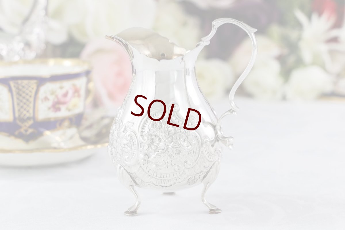 画像7: 純銀製(925) 1895年ロココスタイル　バチェラーサイズクリームジャグ＆シュガーポット (7)