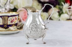 画像7: 純銀製(925) 1895年ロココスタイル　バチェラーサイズクリームジャグ＆シュガーポット (7)