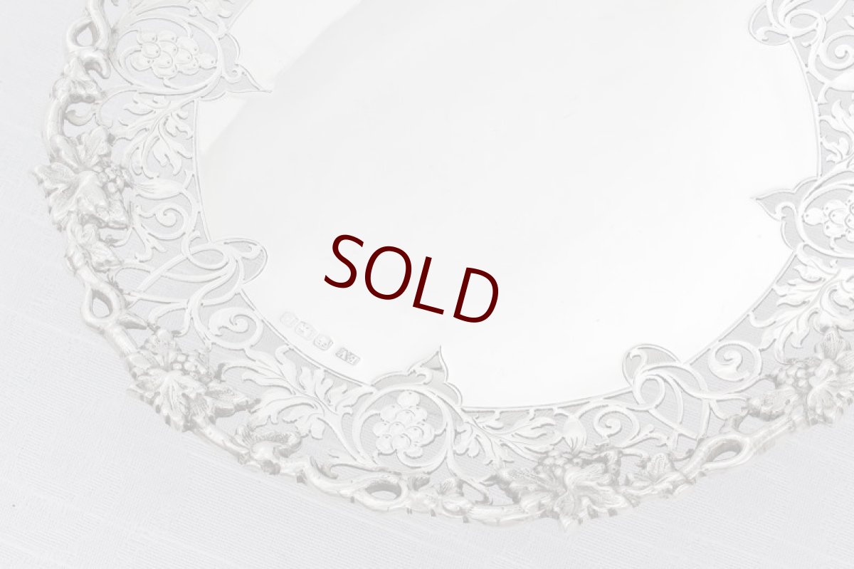 画像3: 純銀製(925) 1948年　葡萄と葉、スクロールの透かし細工ボンボンディッシュ/ミニコンポ―ト (3)