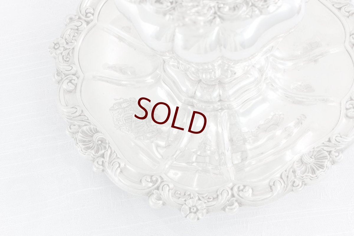 画像9: 純銀製(950)フランス製 ファーストミネルヴァ お花の摘み ロココスタイル 貴族の紋章入り キャビア/ジャムポット (9)