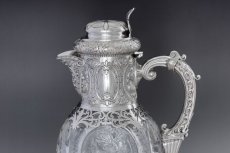 画像8: 純銀製（925）1901年　特級　ウェッブスタイル インタリオ　エングレービング　クリスタルグラス　クラレットジャグ  (8)