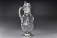 画像2: 純銀製（925）1901年　特級　ウェッブスタイル インタリオ　エングレービング　クリスタルグラス　クラレットジャグ  (2)