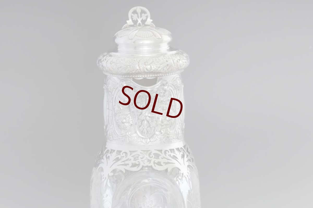 画像10: 純銀製（925）1901年　特級　ウェッブスタイル インタリオ　エングレービング　クリスタルグラス　クラレットジャグ  (10)