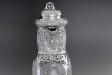 画像10: 純銀製（925）1901年　特級　ウェッブスタイル インタリオ　エングレービング　クリスタルグラス　クラレットジャグ  (10)