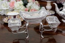 画像3: 純銀製(925) 1920年　センターピース　ボンボンディッシュ　セット (3)