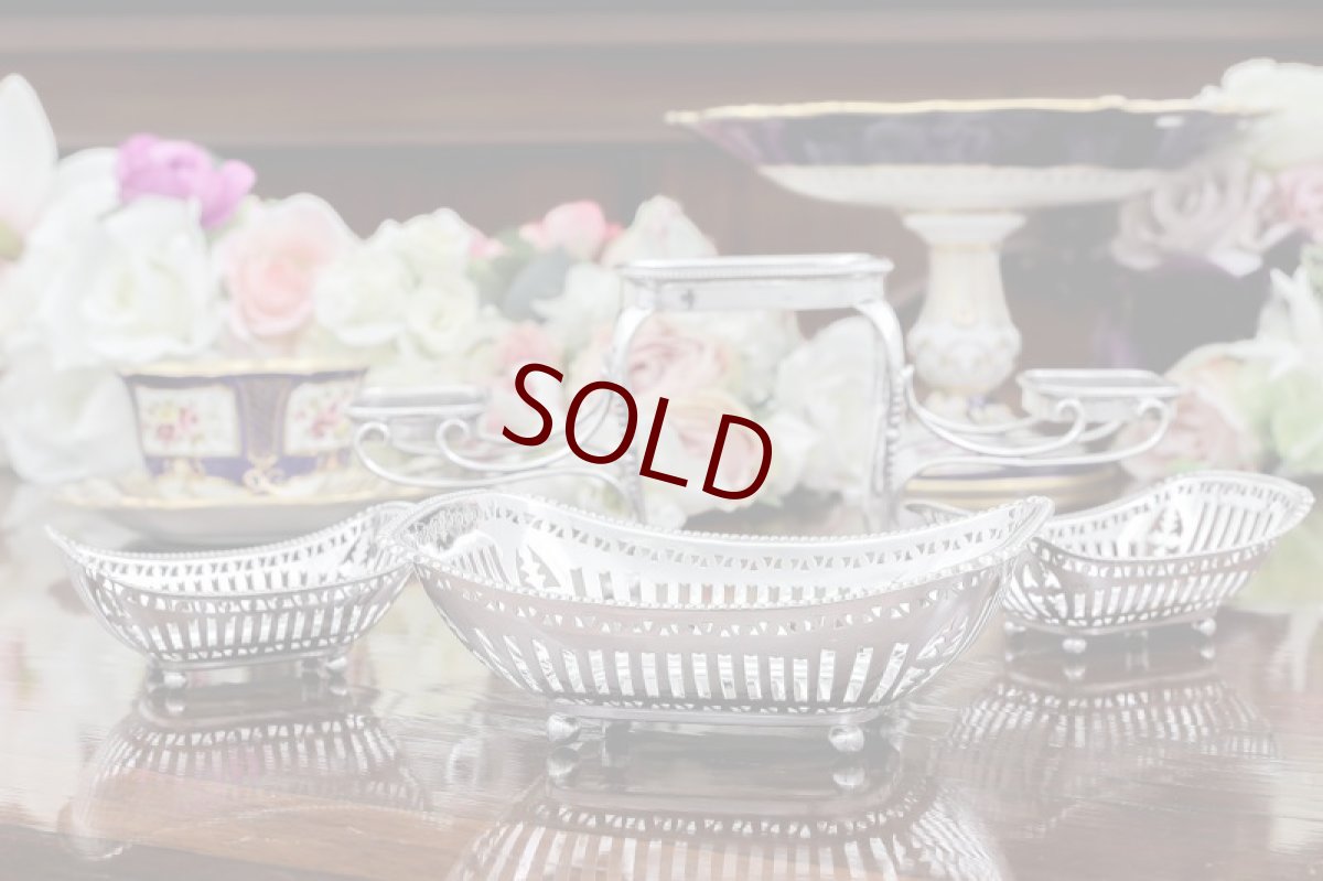 画像5: 純銀製(925) 1920年　センターピース　ボンボンディッシュ　セット (5)