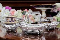 画像5: 純銀製(925) 1920年　センターピース　ボンボンディッシュ　セット (5)