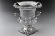 画像1: 純銀製（925）1901年 特級 ウェッブスタイル インタリオ エングレービング クリスタルグラス シャンパン クーラー  (1)