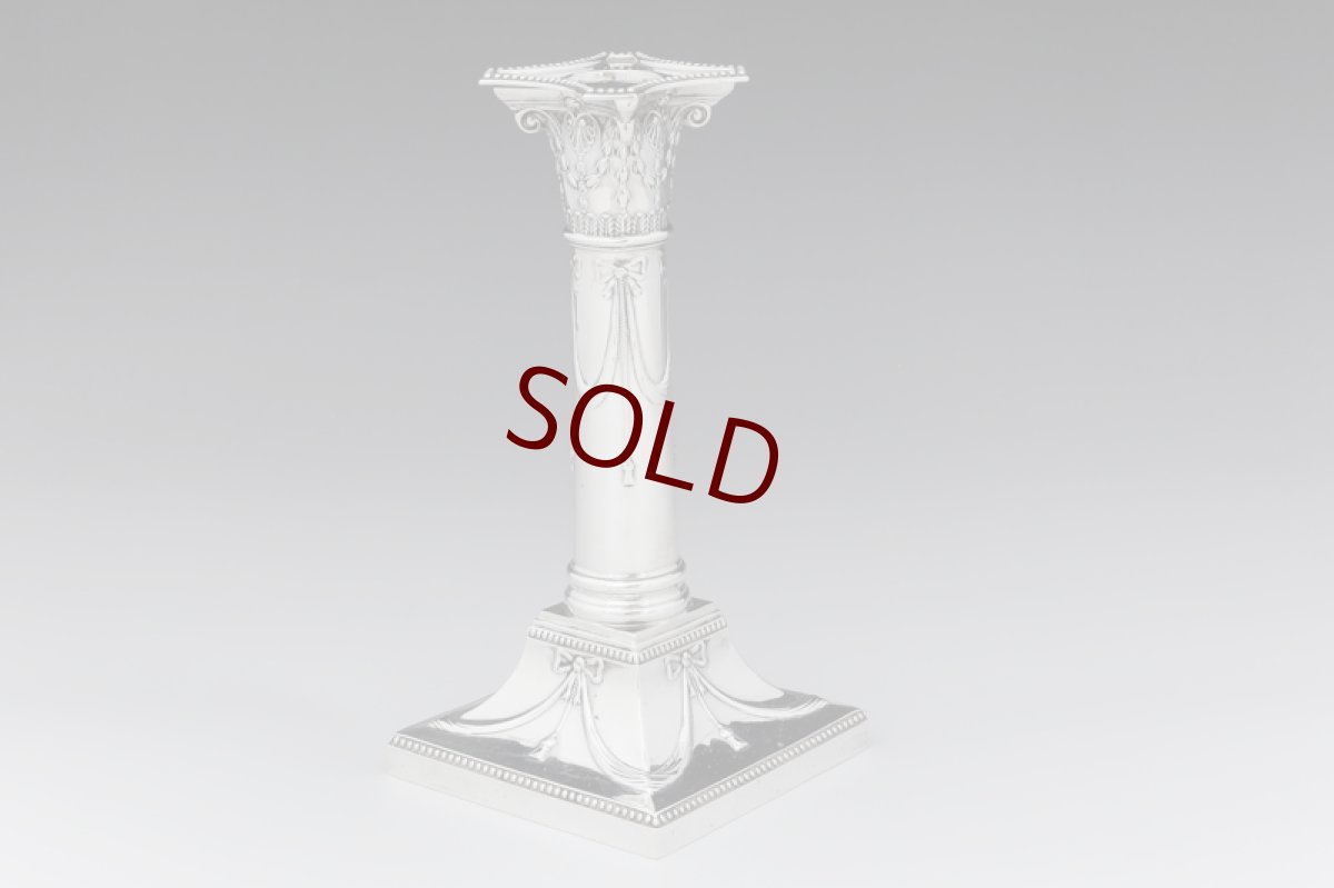 画像6: 純銀製(925) マッピン＆ウェッブ リボンガーランド　ペア　キャンドルスタンド (6)