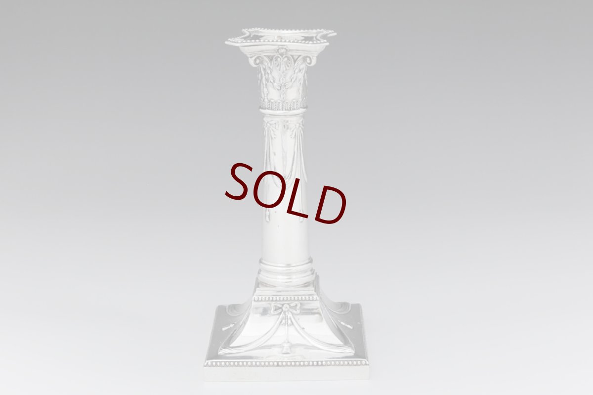 画像5: 純銀製(925) マッピン＆ウェッブ リボンガーランド　ペア　キャンドルスタンド (5)