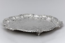 画像7: シルバープレート製　リボンの縁飾り　手彫りエングレービング　35.5cm サルヴァ (7)