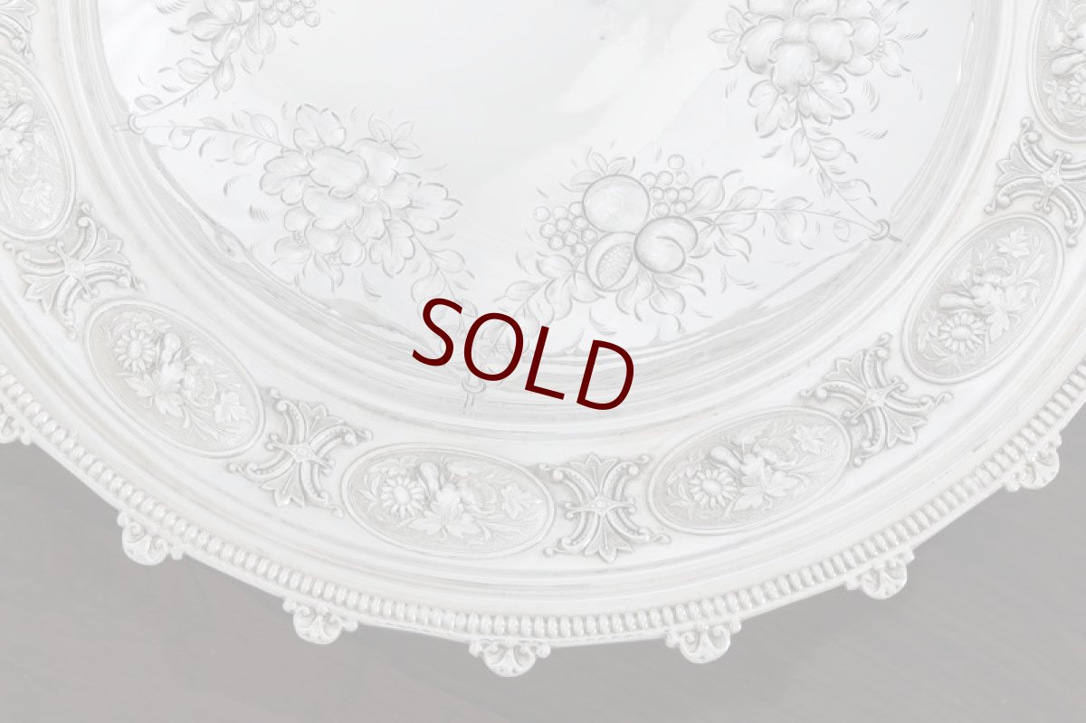 画像5: シルバープレート製 ヴィクトリア時代後期　お花と果物のガーランド　ケーキバスケット (5)