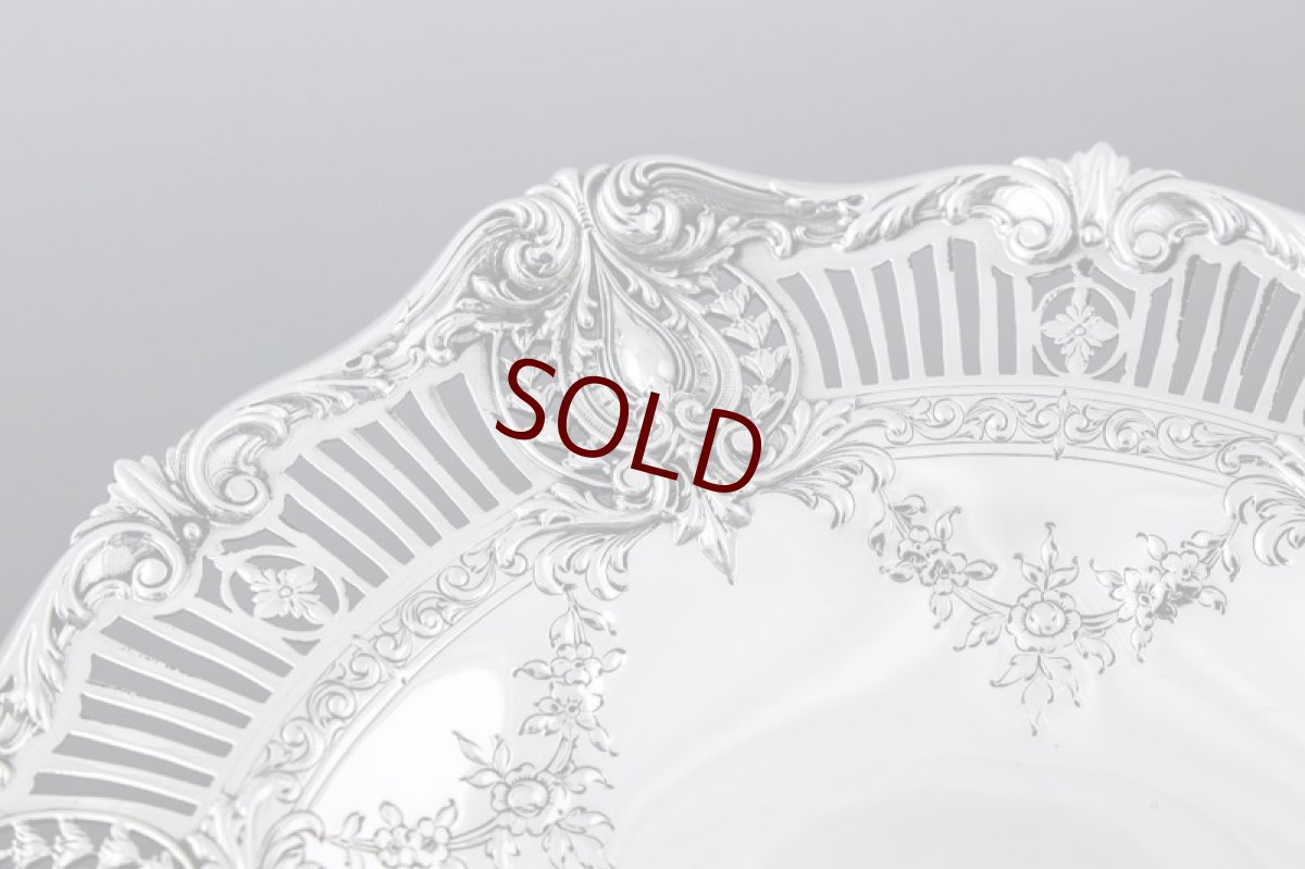 画像6: 純銀製(925) American Silver 美透かし細工　薔薇とお花のガーランド　コンポート (6)