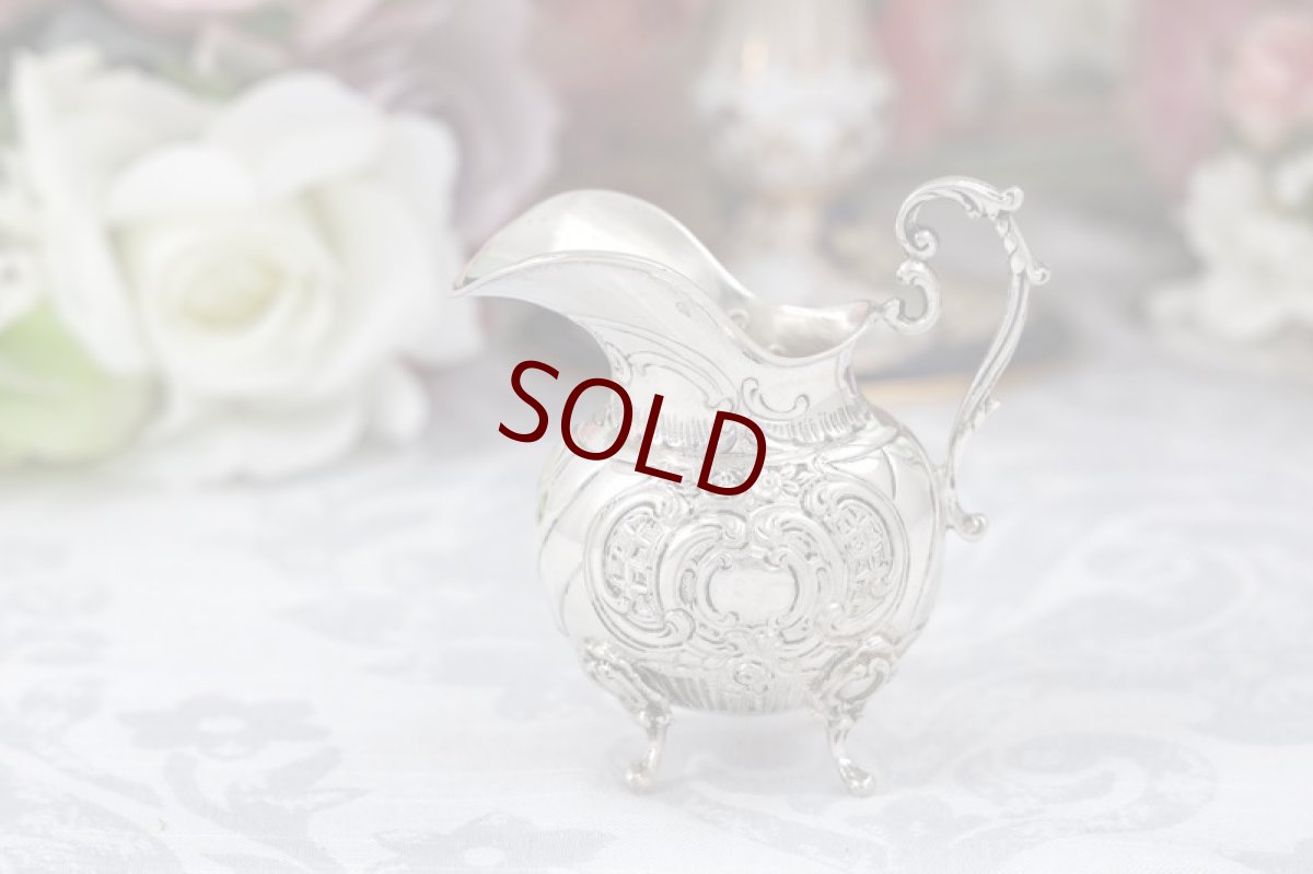 画像7: 純銀製(835)　ドイツ製　ロココスタイル バチェラーサイズ　シュガーポット＆クリームジャグ (7)