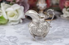 画像7: 純銀製(835)　ドイツ製　ロココスタイル バチェラーサイズ　シュガーポット＆クリームジャグ (7)