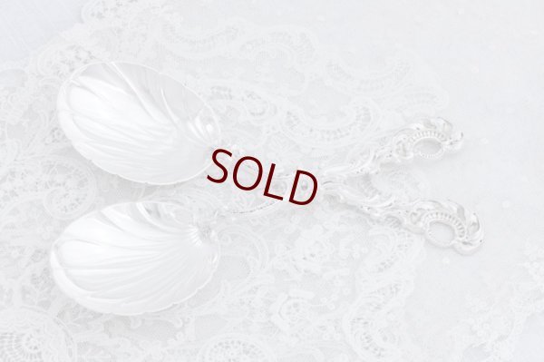 画像2: 純銀製(925) 1894年　ロココスタイル　ペア　サービングスプーンセット