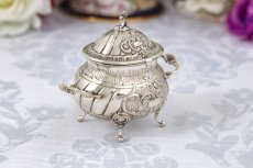 画像4: 純銀製(835)　ドイツ製　ロココスタイル バチェラーサイズ　シュガーポット＆クリームジャグ (4)