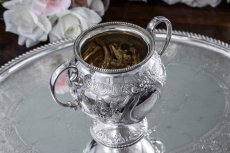 画像8:  シルバープレート  ヴィクトリアン Martin, Hall & Co.  果物とお花のガーランド　ティー３点セット (8)