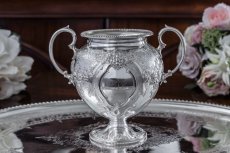 画像7:  シルバープレート  ヴィクトリアン Martin, Hall & Co.  果物とお花のガーランド　ティー３点セット (7)