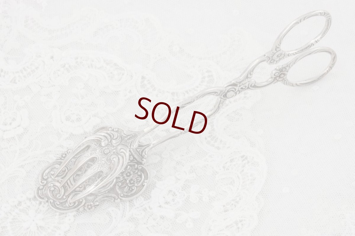 画像3: 純銀製(800) ドイツ製　お花の透かし細工　ケーキトング (3)