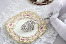 画像6: 純銀製(800) ドイツ製　お花の透かし細工　ケーキトング (6)