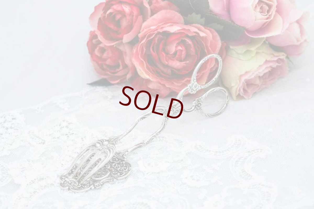 画像2: 純銀製(800) ドイツ製　お花の透かし細工　ケーキトング (2)