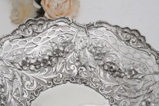 画像4: 純銀製(800) ドイツ製　お花のガーランド 　手彫り、ハンドカット ピアスワークディッシュ (4)