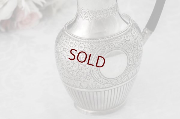 画像9: シルバープレート製　1910-20年代　ハンドチェイシング　お花とスクロール　ティー＆コーヒー4点セット