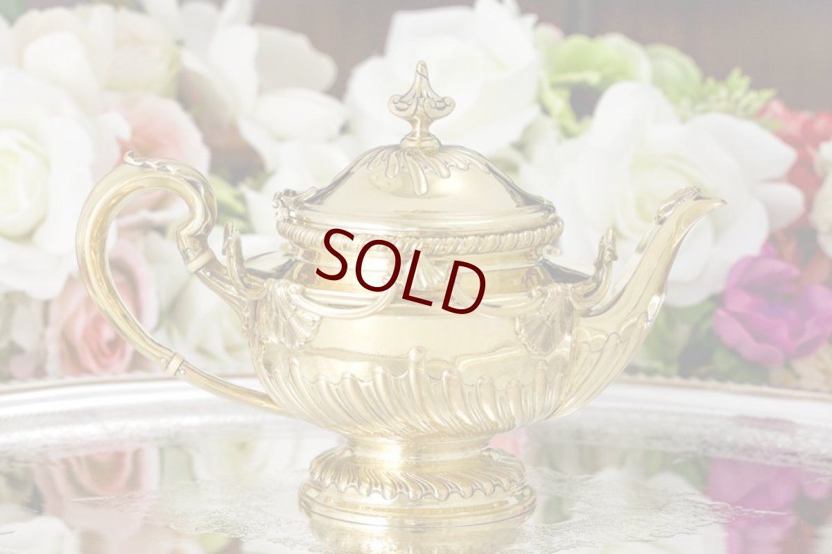 画像5: 純銀製(925) 1913年 特級 バーナード 総金鍍金ギルド  バチェラーサイズ ティーセット (5)