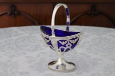 画像3: 純銀製(800-950) フランスインポート　リボンと薔薇のガーランド　シュガーバスケット (3)