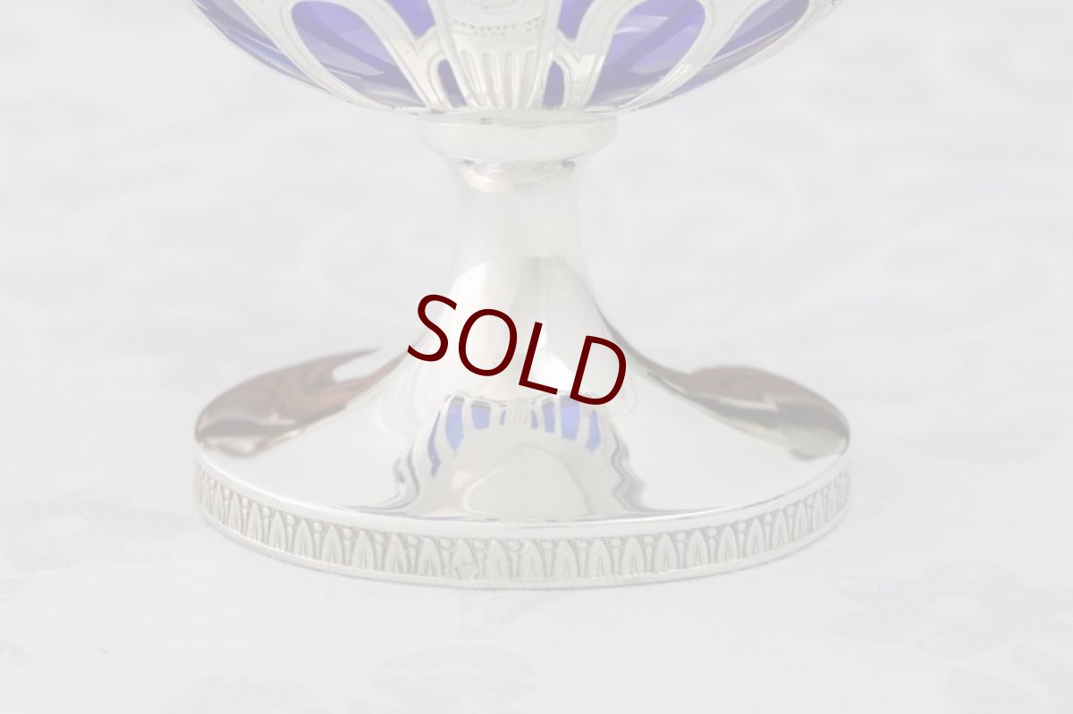 画像8: 純銀製(800-950) フランスインポート　リボンと薔薇のガーランド　シュガーバスケット (8)