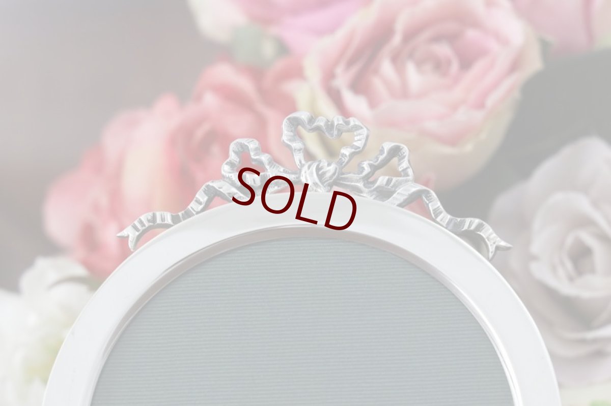 画像3: 純銀製（925）1899年　リボン装飾の写真立て　 (3)