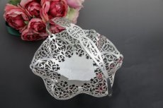 画像1: シルバープレート製　ヴィンテージ　透かし細工　ピアスワーク　バスケット (1)