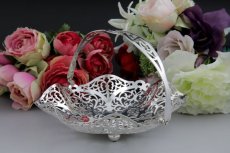 画像2: シルバープレート製　ヴィンテージ　透かし細工　ピアスワーク　バスケット (2)