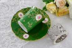 画像4: 純銀製(925)1909年　リボンとお花のガーランドのホルダー　コールポート　薔薇のコーヒーセット (4)