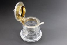 画像9: 純銀製(925)　1881年　ヴィクトリアン　リボントップ　純銀と手彫りグラスのクリュエットセット (9)