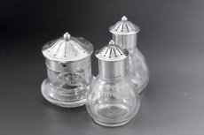 画像5: 純銀製(925)　1881年　ヴィクトリアン　リボントップ　純銀と手彫りグラスのクリュエットセット (5)