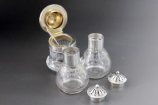 画像4: 純銀製(925)　1881年　ヴィクトリアン　リボントップ　純銀と手彫りグラスのクリュエットセット (4)