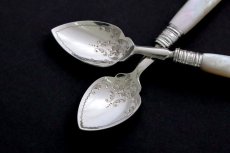 画像4: 純銀製(925)　1913年 白蝶貝　ジャムスプーンセット (4)