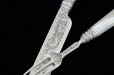 画像5: 純銀製（925）1881年　美彫刻　白蝶貝ハンドル　クリスニングカトラリーセット