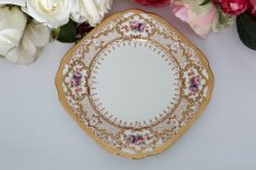 画像4: ロイヤルアルバート　ヴィンテージ 金彩　手描き　ケーキ皿　4枚セット (4)