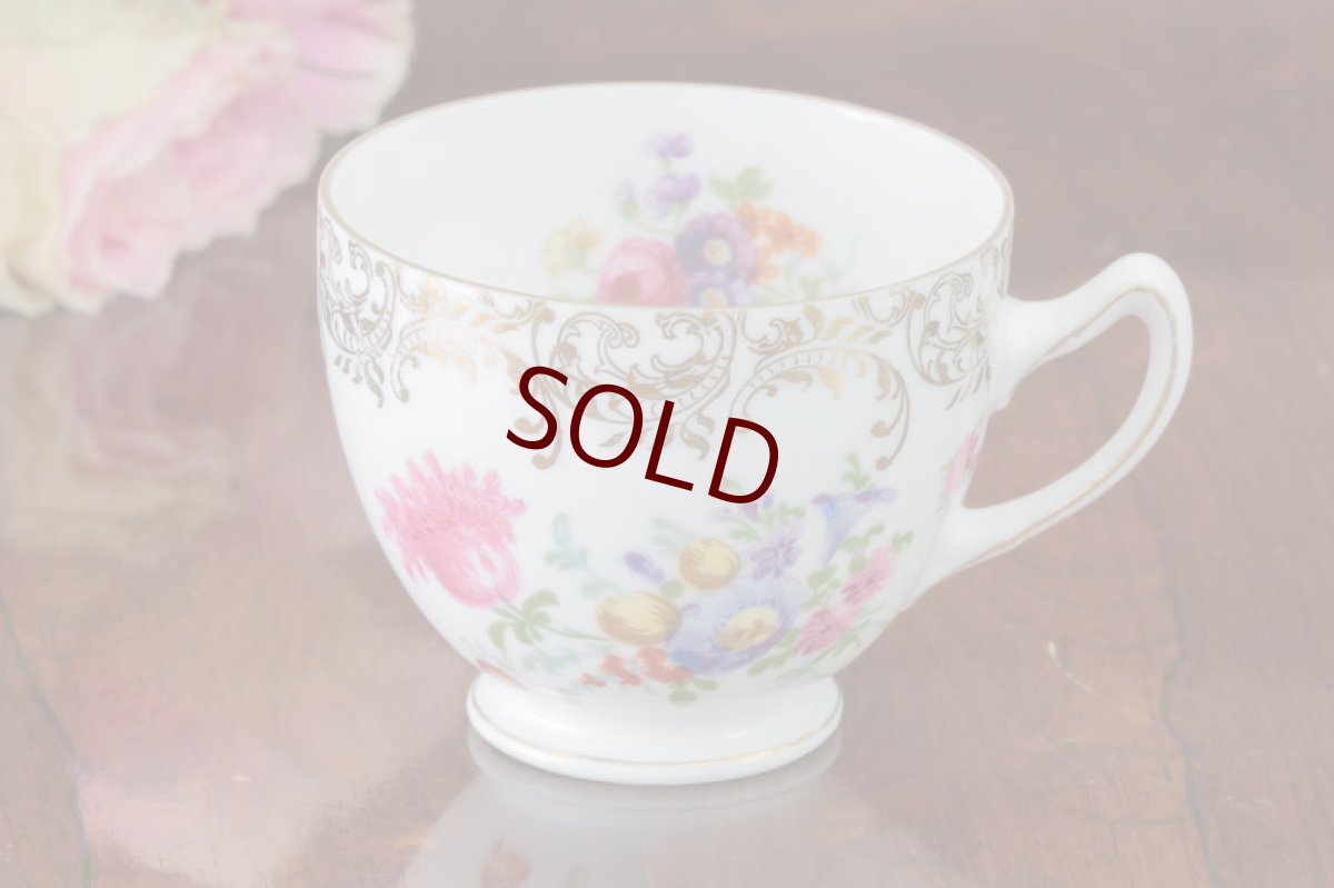 画像3: ヴィンテージ陶器　１９３０年代　チェコ製　手描き　ブーケと金彩のトリオセット２ (3)