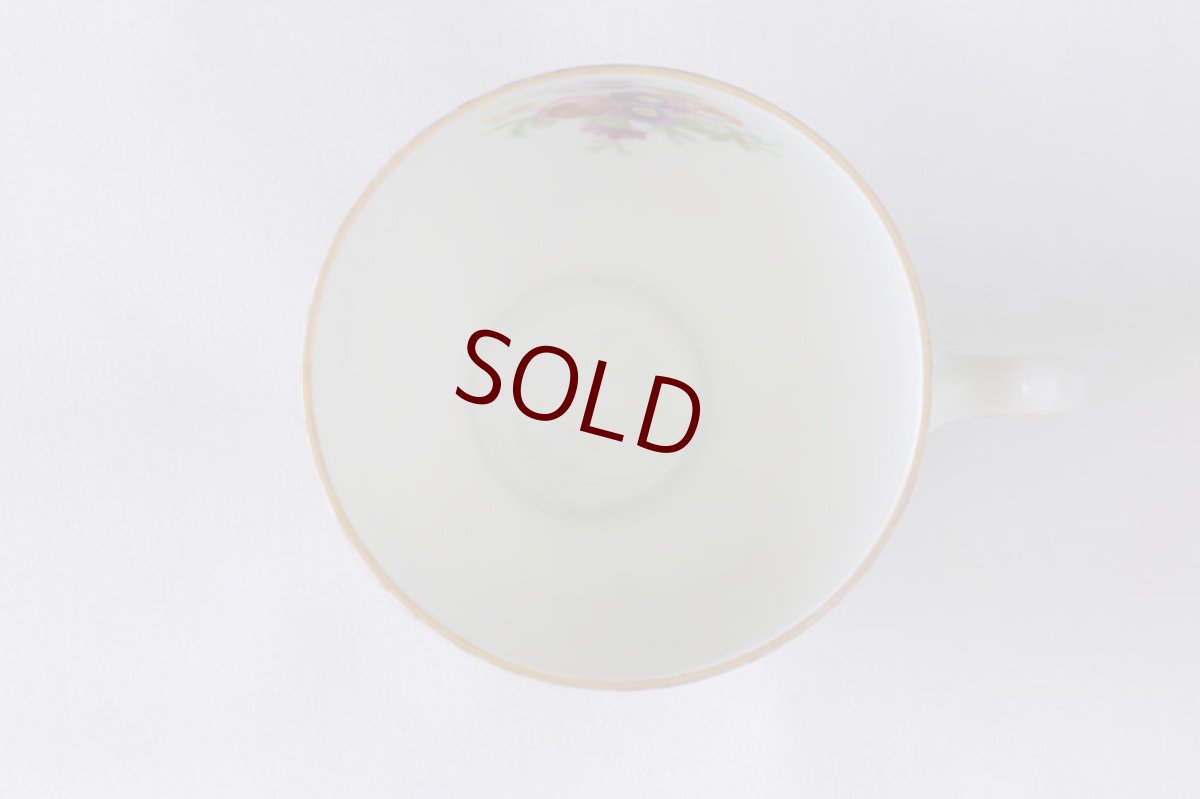 画像6: ヴィンテージ陶器　１９３０年代　チェコ製　手描き　ブーケと金彩のトリオセット２ (6)