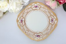 画像10: ロイヤルアルバート　ヴィンテージ 金彩　手描き　ケーキ皿　4枚セット (10)