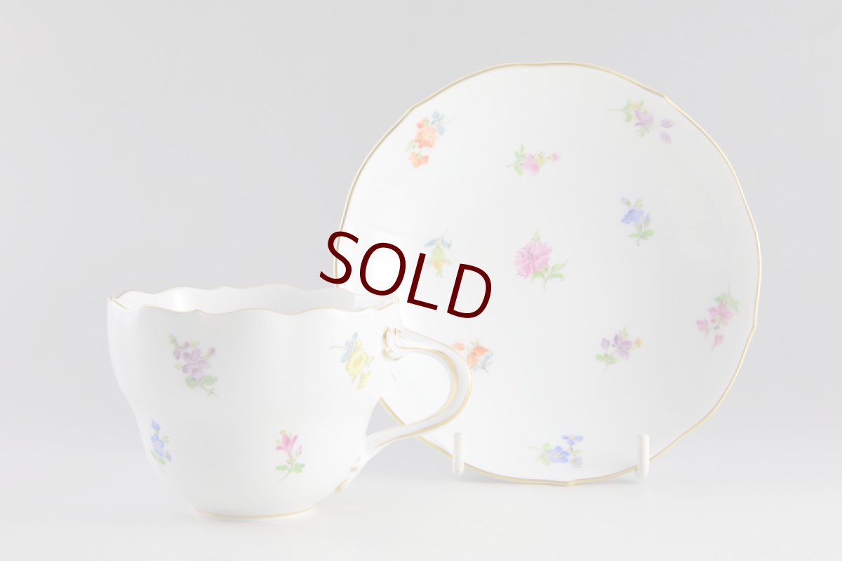 画像1: 未使用　正規　マイセン　ちらし小花　カップアンドソーサー (1)