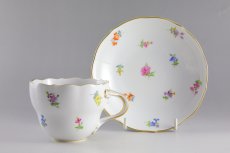 画像1: 未使用　正規　マイセン　ちらし小花　カップアンドソーサー (1)