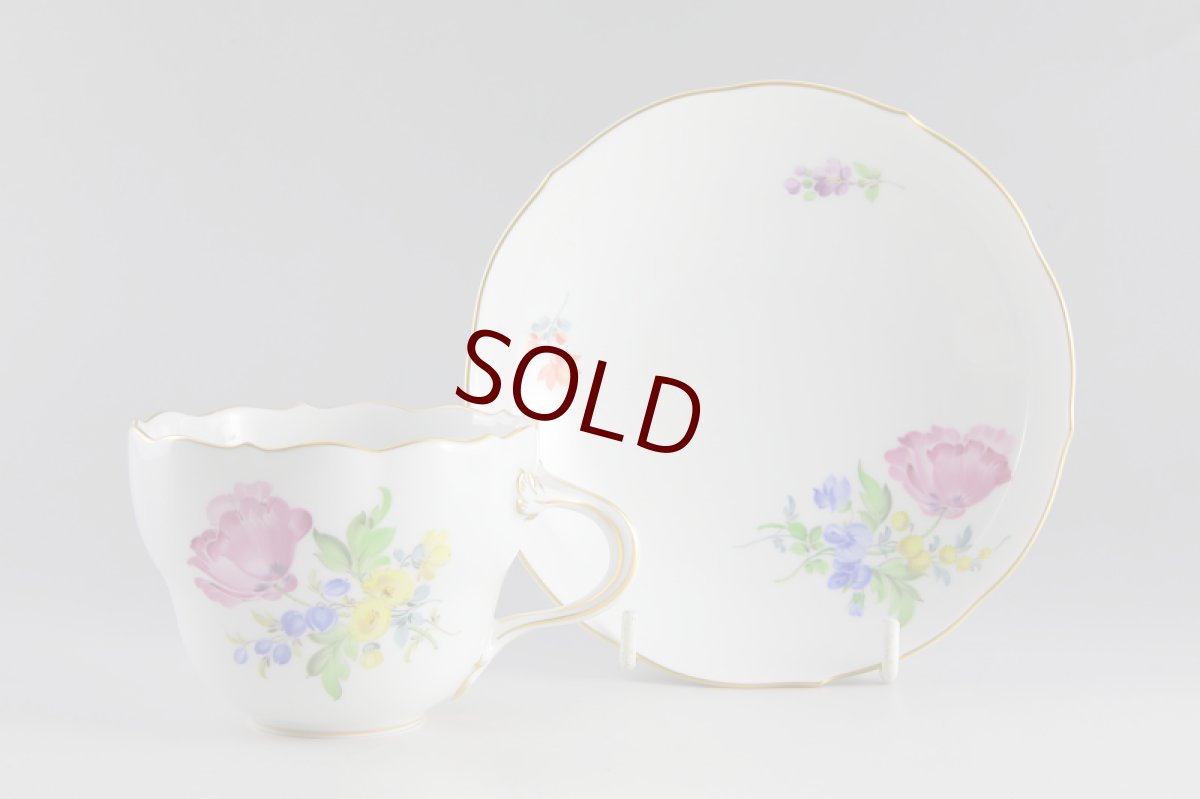 画像1: 未使用　正規　マイセン　3フラワー　カップアンドソーサー (1)