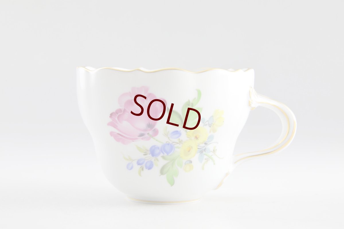 画像2: 未使用　正規　マイセン　3フラワー　カップアンドソーサー (2)