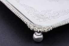 画像5: 純銀製(925)1911年 アンティークシルバー エングレーブド　スモールスクエアサルヴァ (5)