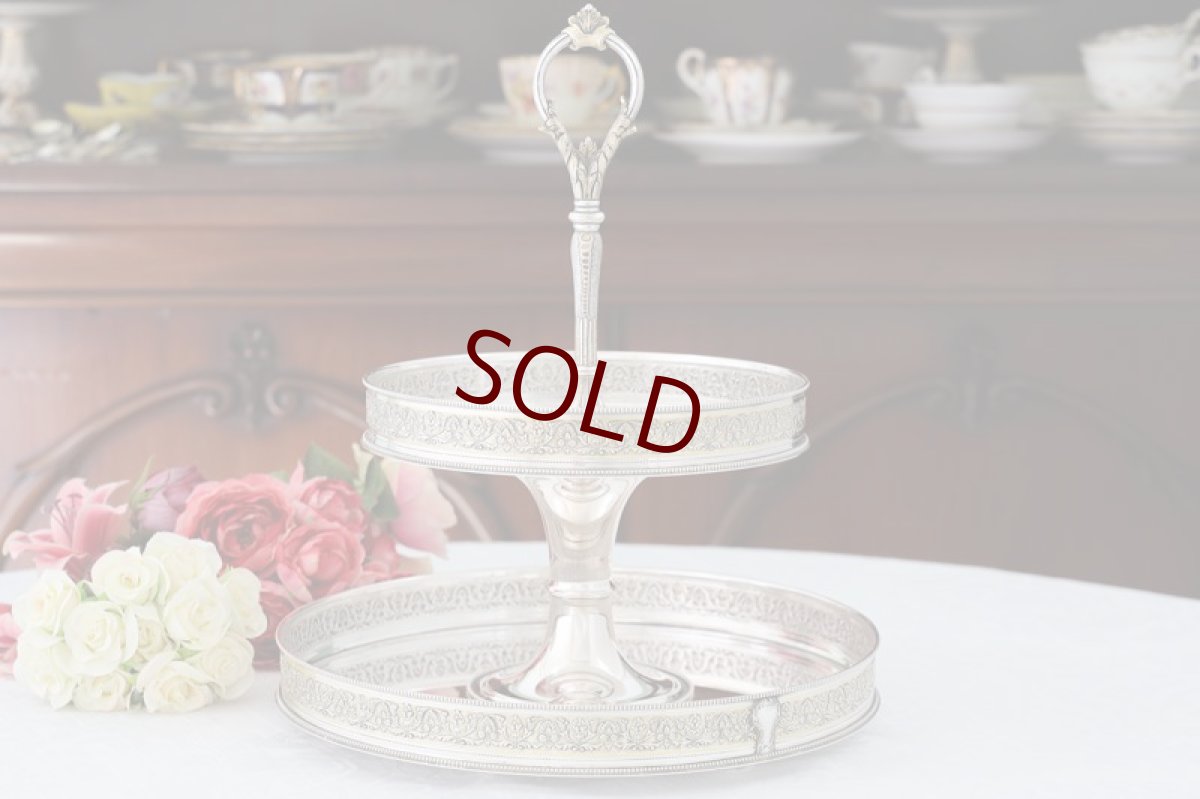 画像6: 純銀製（800)ヴィンテージシルバー  C.1950 イタリアンシルバー 二段 ケーキスタンド (6)